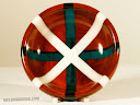 SOLD! - Basque Flag: Bloodwood & resin, 10in. diam.