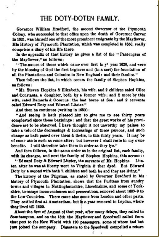 Doty-Doten Family In America - The Family of Edward Doty (2) Doty-Doten Family In America - The Family of Edward Doty (2)