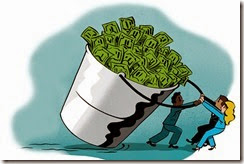 bucket of cash