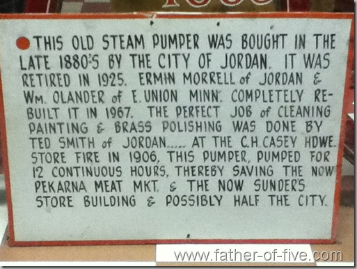 Steam Pumper History - Jordan Fire Department