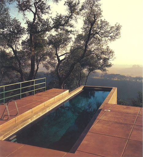 This pool seems to be a natural extension of the gorgeous vista. Napa Valley, California. Michael Moran, 1990. (Pools, Kelly Klein, Rizzoli) This pool seems to be a natural extension of the gorgeous vista. Napa Valley, California. Michael Moran, 1990. (Pools, Kelly Klein, Rizzoli)