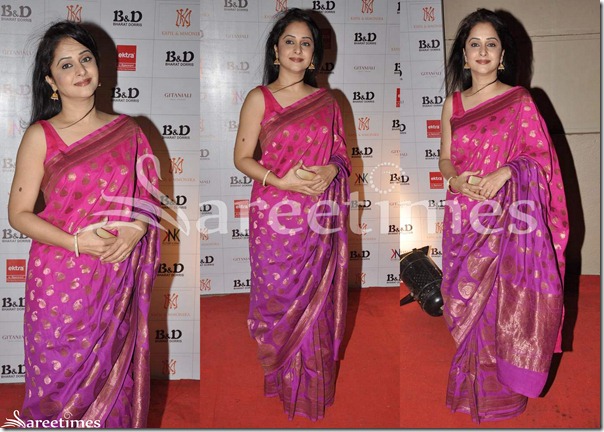 Pink_Purple_Designer_Silk_Saree