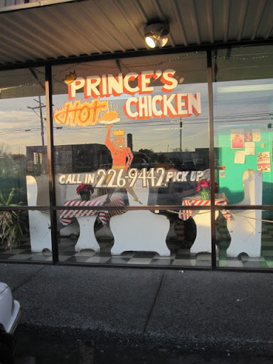 The view from outside; Prince's is in a nondescript strip mall 4 miles from downtown Nashville. The view from outside; Prince's is in a nondescript strip mall 4 miles from downtown Nashville.