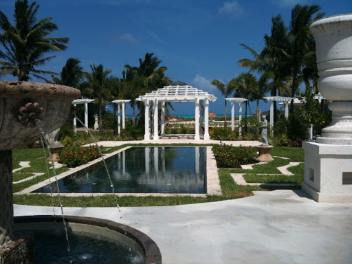 A beautiful spot if the weather is right, the European garden.