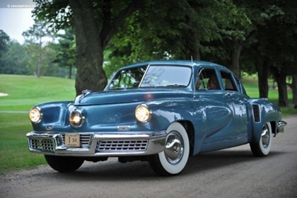 1948 TUCKER. The center headlight turned with the steering.