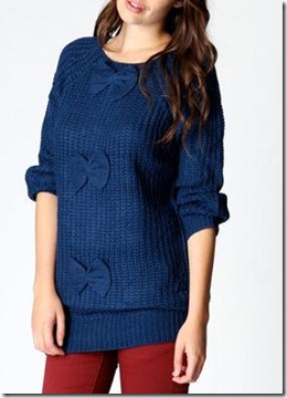 Chunky Knit Jumper with Bows