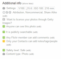 Example of Flickr's security settings