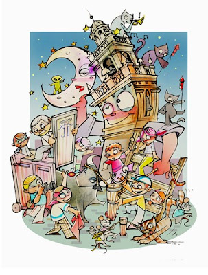 Falla Gran Via de l'Est 2013 (esbós)
Lema: Bétera, tot és festa
Artista: Javier Igualada