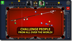 يمكنك تحدى أشخاص من حول العالم فى لعبة البلياردو 8 Ball Pool