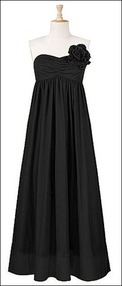 Strapless Rosette Pin Maxi Dress