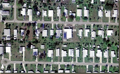 Hurricane Charley before and after aerial photos   destoyed mobile home park just northeast of Punta Gorda.