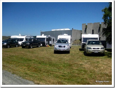 The gang parked up behind the Army museum, Waiouru.
