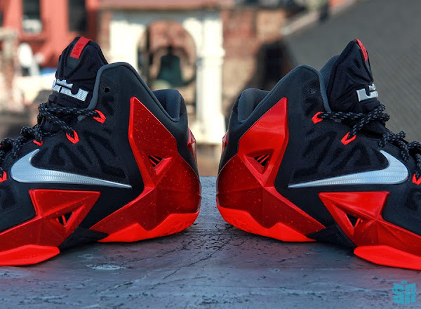 Another Look at Nike LeBron XI 11 Black Red Heat Away