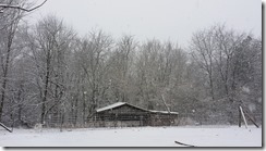 snowy barn