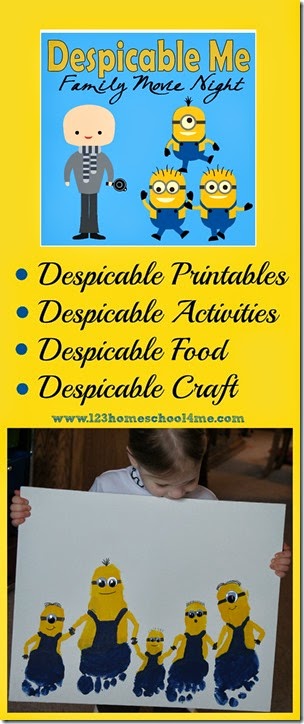 Despicable Me Family Movie Night with Minion Activiites, Crafts, Food, and Printables Despicable Me Family Movie Night with Minion Activiites, Crafts, Food, and Printables