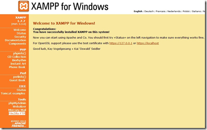 application software FileZilla in XAMPP 1.7.7