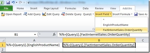 5 Insert fields to excel sheet