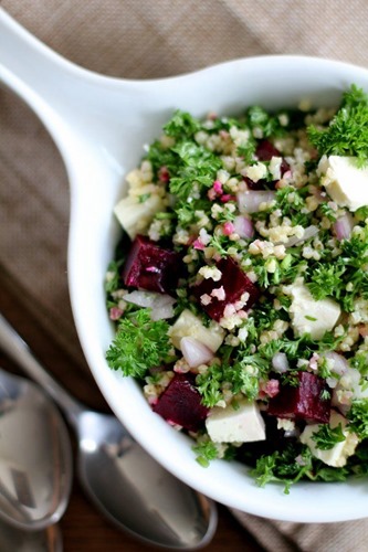 beet and feta tabbouleh