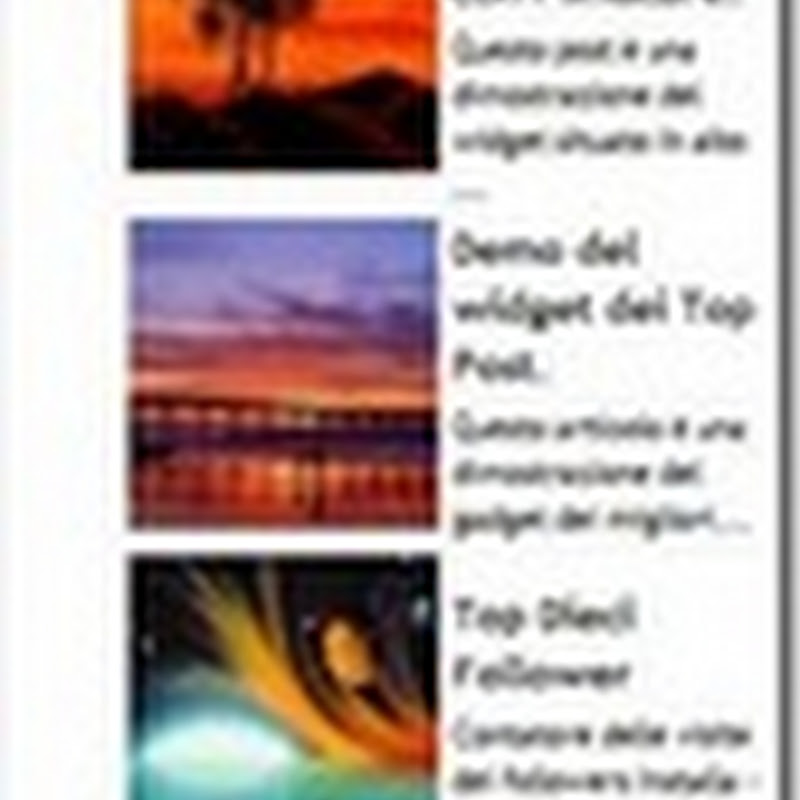 Widget degli Ultimi Articoli con Miniature per Blogger, totalmente personalizzabile.