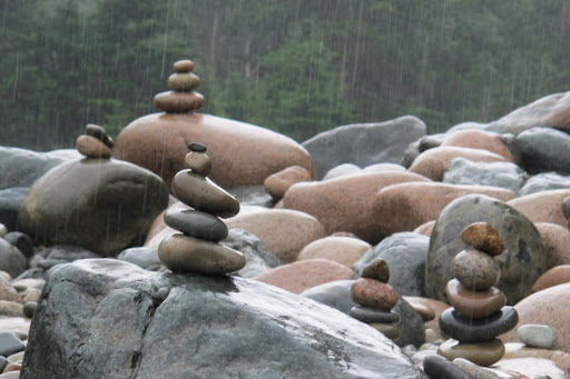 It's very impressive that the stones stay together like that.  You know, G.K., Sharkey really likes cairns and I really wish she were here to see these.  I miss her so much.