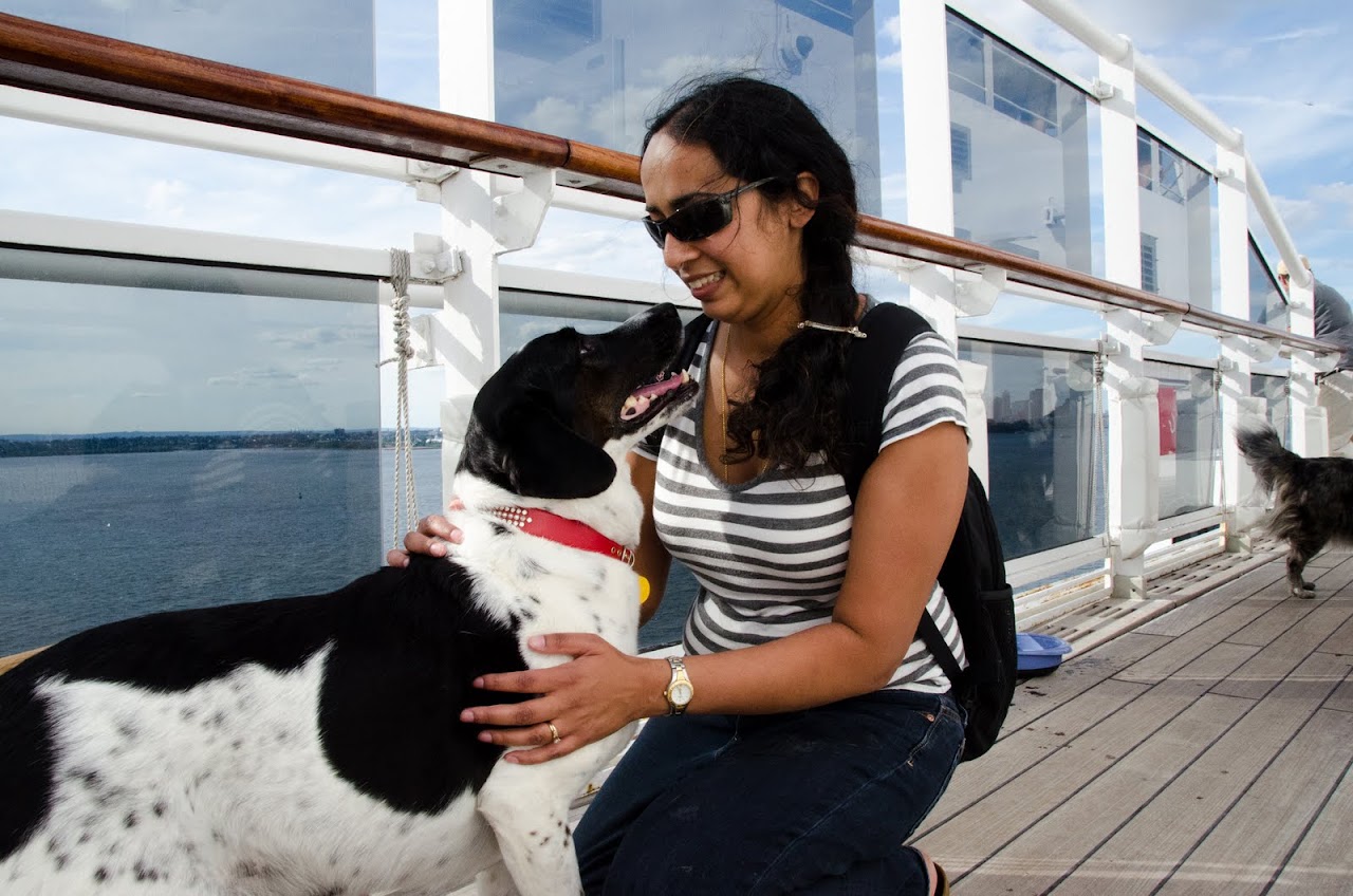 Abby greeting me on t he QM2