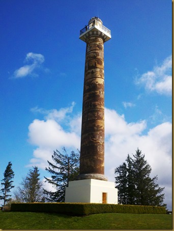 The Astoria Column--hsitoric scenes spiral around to the the viewing balcony on top of the tower column