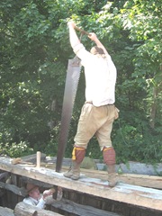 Plimoth Plant working 2 man saw Plimoth Plant working 2 man saw
