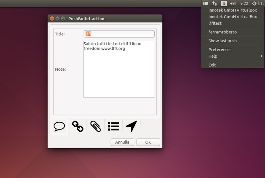 Pushbullet Indicator in Ubuntu