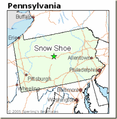 SnowShoe_PA on map