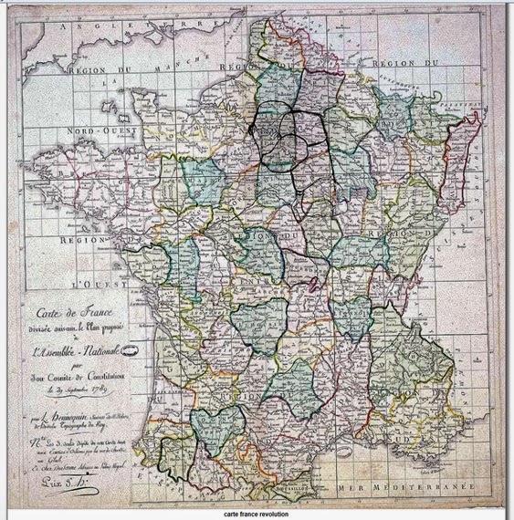 mapa Estat francés pendent la revolucion de 1792