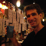 Mike enjoying a drink at the Okinawan restaurant