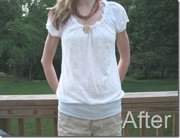 refashioned banded bottom shirt