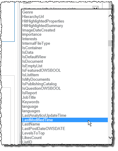 Content search web part - selecting property mapping