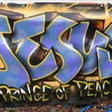 Graffitis sobre el nombre y figura de Jes&uacute;s