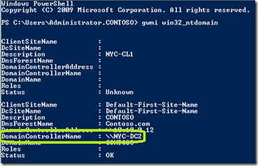 Determine which Domain Controller a client is connected to with PowerShell