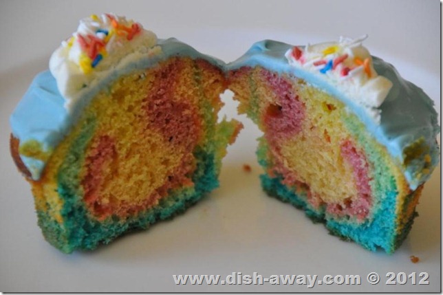 Rainbow Cupcakes Recipe by www.dish-away.com