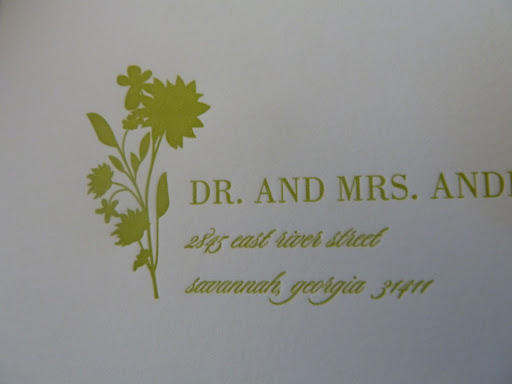 I liked the mix of type faces and the floral addition to the envelope.