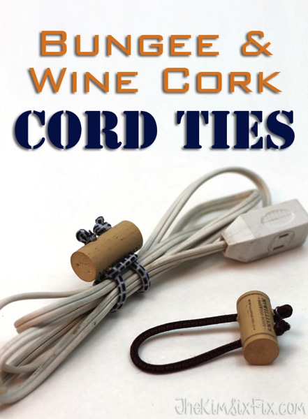Bungee wine cork cord ties