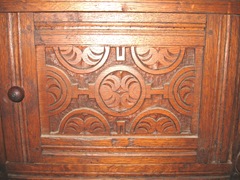 Plimoth Plant clup of storage chest carvings Plimoth Plant clup of storage chest carvings