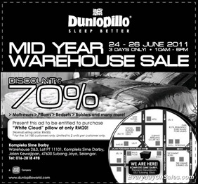 Dunlopillo-Mid-Year-Warehouse-Sale-2011-EverydayOnSales-Warehouse-Sale-Promotion-Deal-Discount