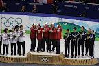 Team Canada on the podium with Korea in silver and USA in bronze