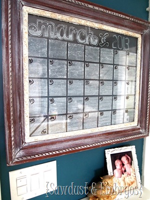 Chalkboard Dry Erase Calendar {Sawdust & Embryos}