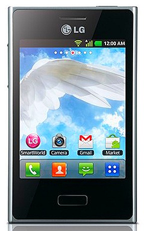 LG OPTIMUS L3 L-STYLE SMARTPHONE ANDROID 2.3 GINGERBREAD Modern Square Style and Harmonized Design Contrast and metallic accents 3.2-inch QVGA display screen white, black,  pink SINGAPORE