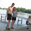 Joe, Sheryl and David on our cottage beach on Crystal Lake. &ndash; 01-Aug-2010