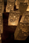 Candles are lit at the Rememberance Garden, in Spinningfields.