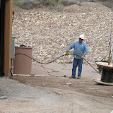 Unspooling the wire over to electrical post 5/18