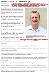 ZWART Kobus Beeld story IT expert of Midrand found stabbed to death on Balfour Standerton Road Mar22 2012 ZWART Kobus Beeld story IT expert of Midrand found stabbed to death on Balfour Standerton Road Mar22 2012