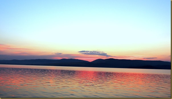 Sunset from our cruise on Flathead Lake