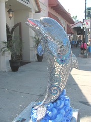Florida Venice decorated street dolphin mirrored