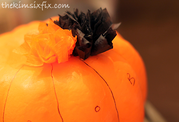 Crepe paper black orange pumpkin